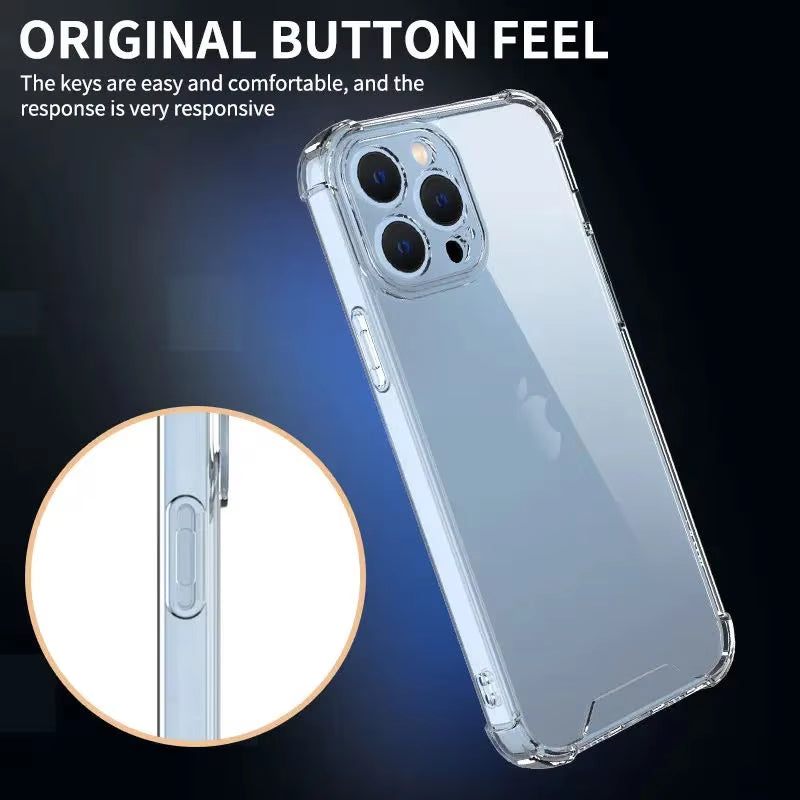 Shockproof Silicone Phone Case for  15 14 13 12 11 Pro Max X XR Lens Protection Case on  13 14 Pro Max Back Cover