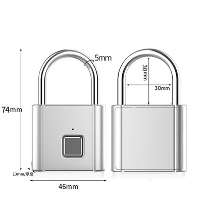 Biometric Fingerprint Padlock - Waterproof Keyless Security Lock with USB Rechargeable Feature for Home Use