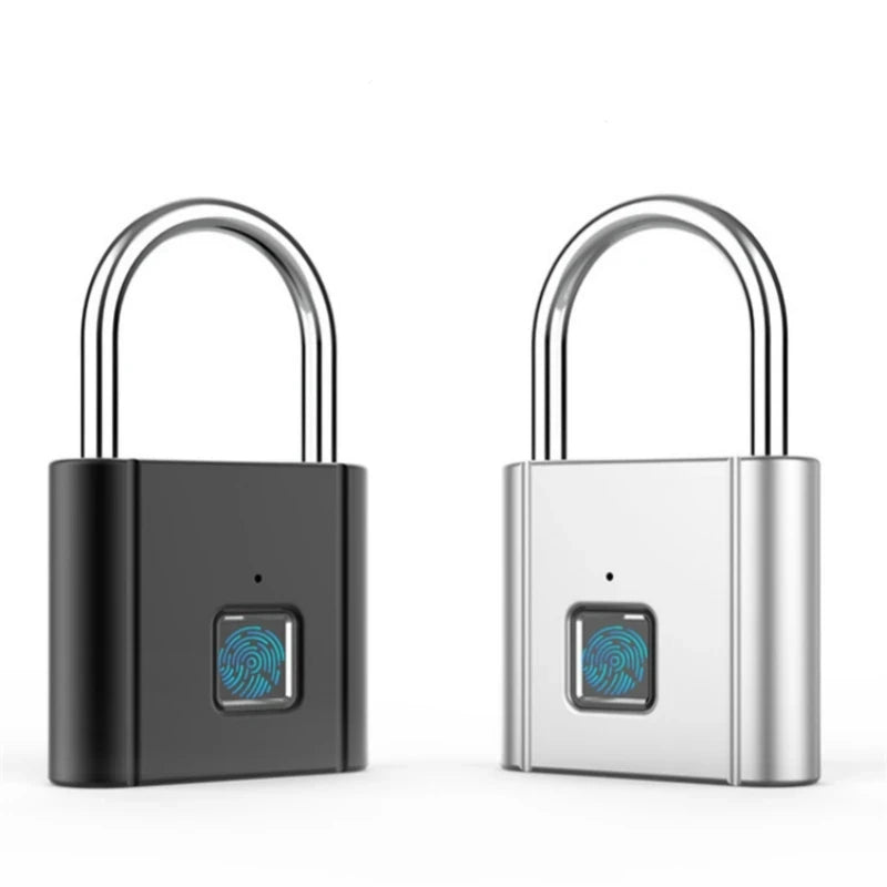 Biometric Fingerprint Padlock - Waterproof Keyless Security Lock with USB Rechargeable Feature for Home Use